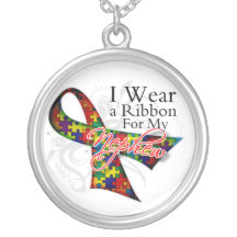 I Wear a Ribbon For My Nephew - Autism Awareness Pendant