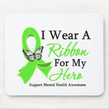I Wear A Ribbon Hero Mental Health Awareness Mousepads