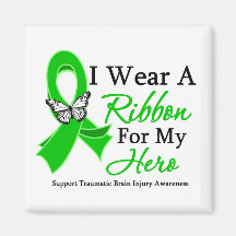 I Wear A Ribbon HERO Traumatic Brain Injury Refrigerator Magnets
