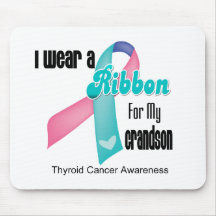I Wear a Thyroid Cancer Ribbon For My Grandson Mouse Pads