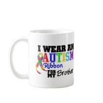 I Wear An Autism Ribbon For My Brother Coffee Mugs