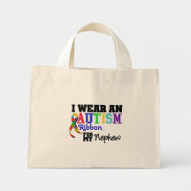 I Wear An Autism Ribbon For My Nephew Bag