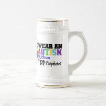 I Wear An Autism Ribbon For My Nephew Mugs