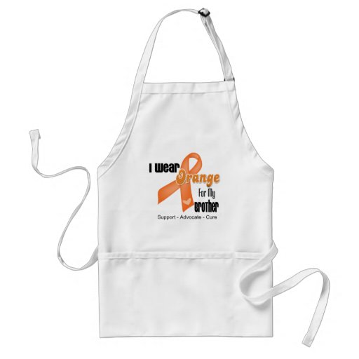 I Wear an Orange Ribbon For My Brother Aprons