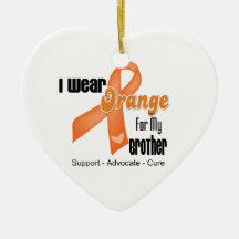 I Wear an Orange Ribbon For My Brother Christmas Tree Ornaments