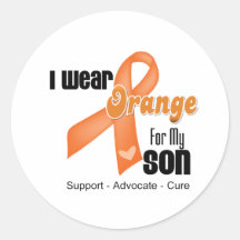 I Wear an Orange Ribbon For My Son Stickers