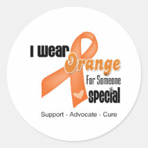 I Wear an Orange Ribbon For Someone Special Round Stickers