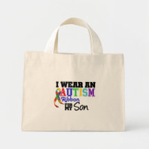 I Wear Autism Ribbon For My Son Bag