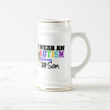 I Wear Autism Ribbon For My Son Coffee Mugs