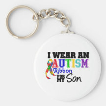 I Wear Autism Ribbon For My Son Key Chains