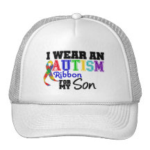 I Wear Autism Ribbon For My Son Trucker Hats
