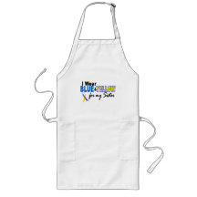 I Wear Blue and Yellow For My Sister Down Syndrome Aprons