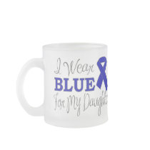 I Wear Blue For My Daughter (Blue Ribbon) Mugs