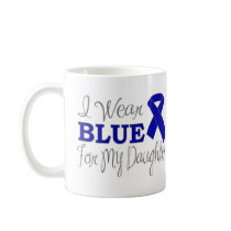 I Wear Blue For My Daughter (Blue Ribbon) Mugs