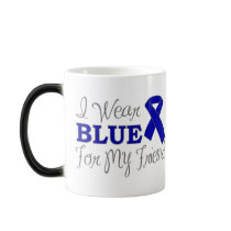 I Wear Blue For My Friend (Blue Awareness Ribbon) Mugs