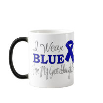 I Wear Blue For My Granddaughter (Blue Ribbon) Coffee Mugs