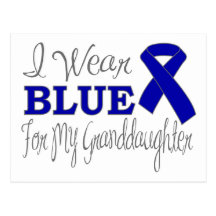 I Wear Blue For My Granddaughter (Blue Ribbon) Postcards