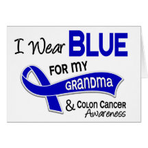 I Wear Blue For My Grandma 42 Colon Cancer Greeting Card