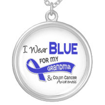 I Wear Blue For My Grandma 42 Colon Cancer Personalized Necklace
