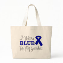 I Wear Blue For My Grandma (Blue Awareness Ribbon) Tote Bags