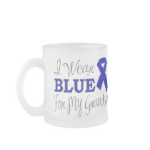 I Wear Blue For My Grandson (Blue Ribbon) Mugs