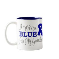 I Wear Blue For My Grandson (Blue Ribbon) Coffee Mug