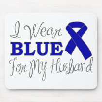 I Wear Blue For My Husband (Blue Awareness Ribbon)