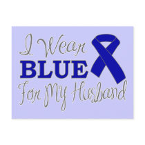 I Wear Blue For My Husband (Blue Awareness Ribbon)