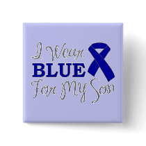 I Wear Blue For My Son (Blue Awareness Ribbon)