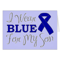 I Wear Blue For My Son (Blue Awareness Ribbon)