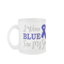 I Wear Blue For My Son (Blue Awareness Ribbon) Coffee Mugs