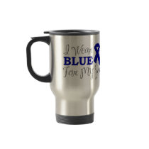 I Wear Blue For My Son (Blue Awareness Ribbon) Mugs