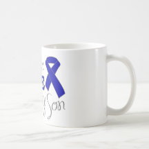 I Wear Blue For My Son (Blue Awareness Ribbon) Mugs