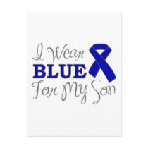 I Wear Blue For My Son (Blue Awareness Ribbon)