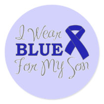 I Wear Blue For My Son (Blue Awareness Ribbon)