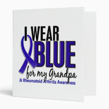 I Wear Blue Grandpa Rheumatoid Arthritis RA Binder