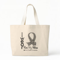 I Wear Brain Cancer Ribbon For My Hero Bags
