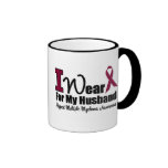 I Wear Burgundy Ribbon For My Husband Mug