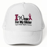 I Wear Burgundy Ribbon For My Sister Mesh Hat