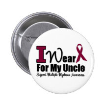 I Wear Burgundy Ribbon For My Uncle Pinback Buttons