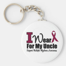 I Wear Burgundy Ribbon For My Uncle Key Chains