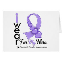 I Wear Cancer Ribbon For My Hero Cards