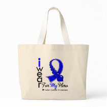 I Wear Colon Cancer Ribbon For My Hero Canvas Bag