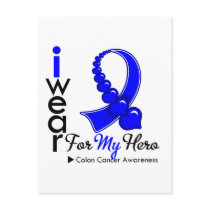 I Wear Colon Cancer Ribbon For My Hero Post Cards