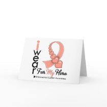 I Wear Endometrial Cancer Ribbon For My Hero Greeting Cards