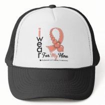 I Wear Endometrial Cancer Ribbon For My Hero Mesh Hats
