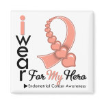 I Wear Endometrial Cancer Ribbon For My Hero magnets