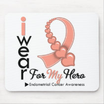 I Wear Endometrial Cancer Ribbon For My Hero Mouse Pad