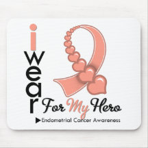 I Wear Endometrial Cancer Ribbon For My Hero Mouse Pad