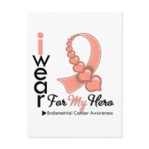 I Wear Endometrial Cancer Ribbon For My Hero Post Card